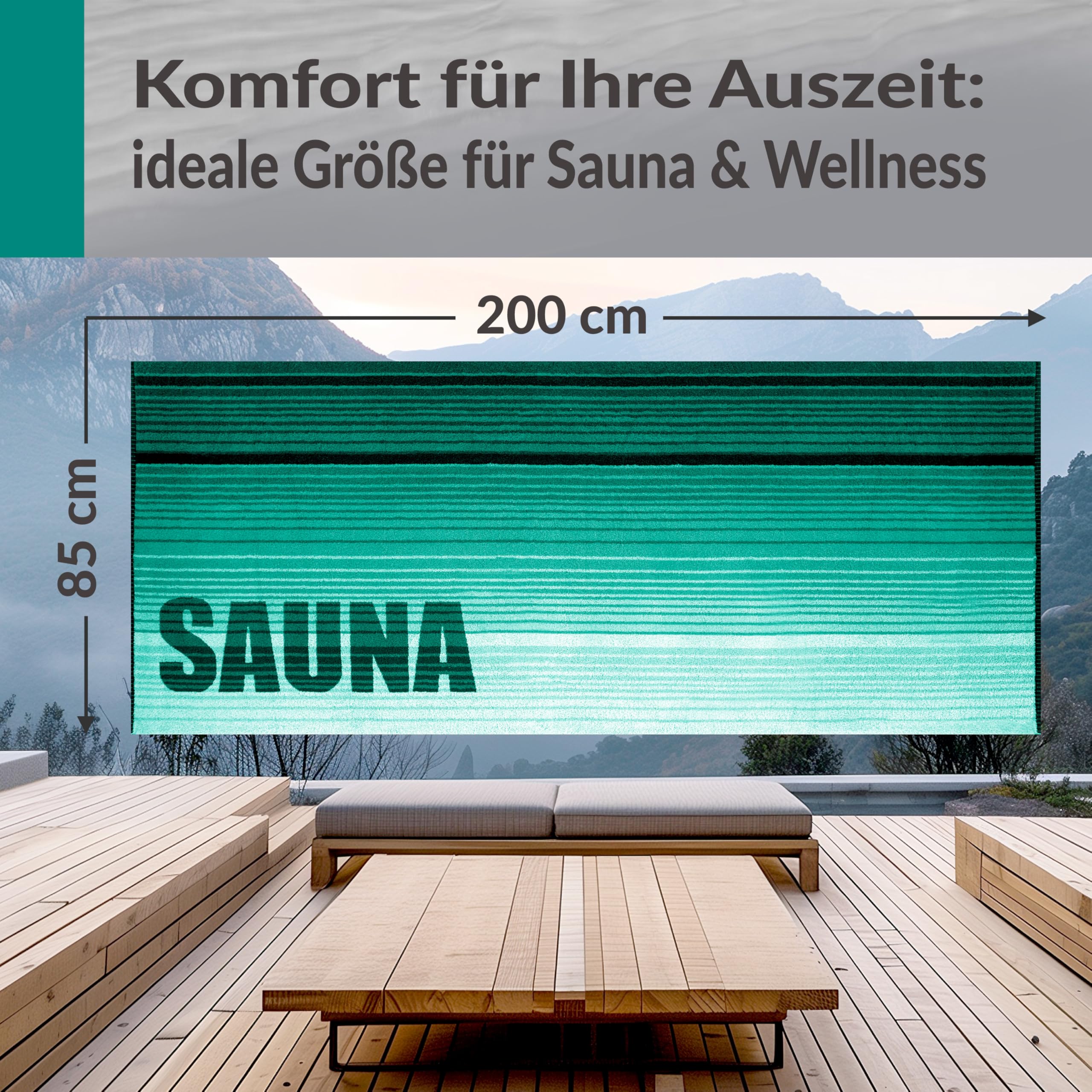 Lashuma großes Saunahandtuch 85x200 cm, Oslo XXL Saunatuch in Türkis Grün | 480 GSM Frottee aus 100 % Baumwolle, saugstark und weich, für Damen und Herren, geeignet für Sauna, Wellness und Bad