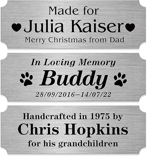 Miniatura 32 de Caramel Sweet Life Placas de nombre personalizadas, placa grabada de latón macizo, placas de trofeo grabadas, placa de nombre personalizada