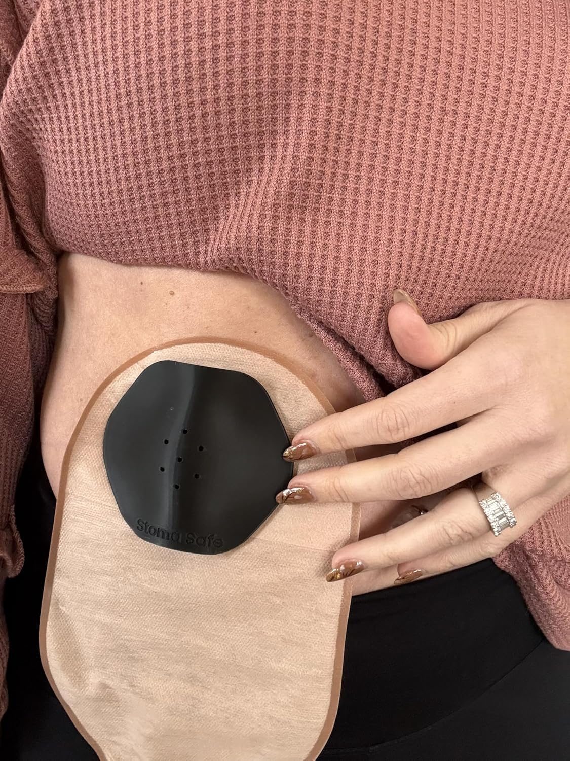 StomaSafe | Stoma Protector | Stoma Shield | Ostomy Protector | Protective Hernia | Ostomy Bag (Black)