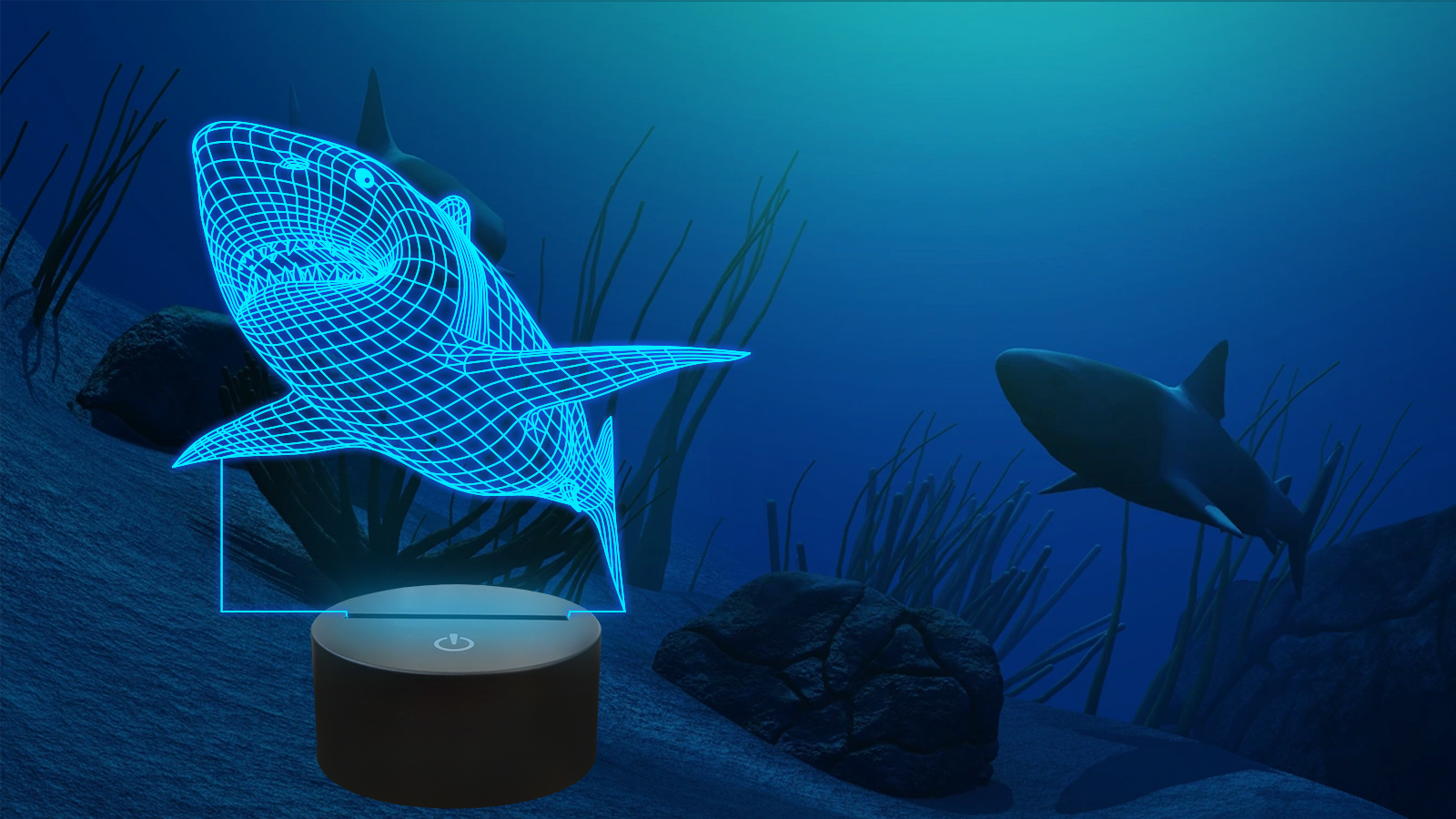 3D-Illusionslampe Hai Nachtlicht mit Fernbedienung – 16 Farben für Kinderzimmer, lustige Geschenke für kleine Hai-Fans! 🦈💡 – Bild 8