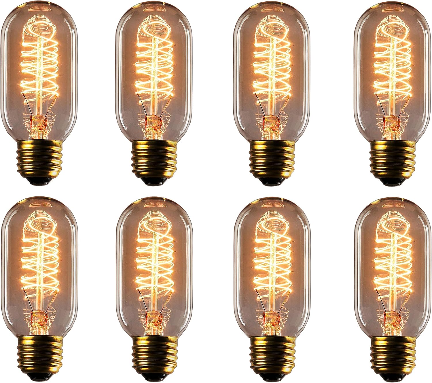 Rolay 25W Vintage Edison Bulbs, T45 Clear Glass Antique Vintage Old Fashioned E26 Incandescent Light Bulbs, 8 Pack