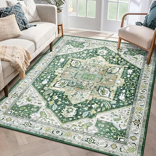 Miniatura 14 de MUJOO Alfombra Pequeña Negra Lavable, Alfombras Boho para Baño, Entrada, Dormitorio, Tapete de Puerta Delantera de Felpa Suave, Vintage Negro y