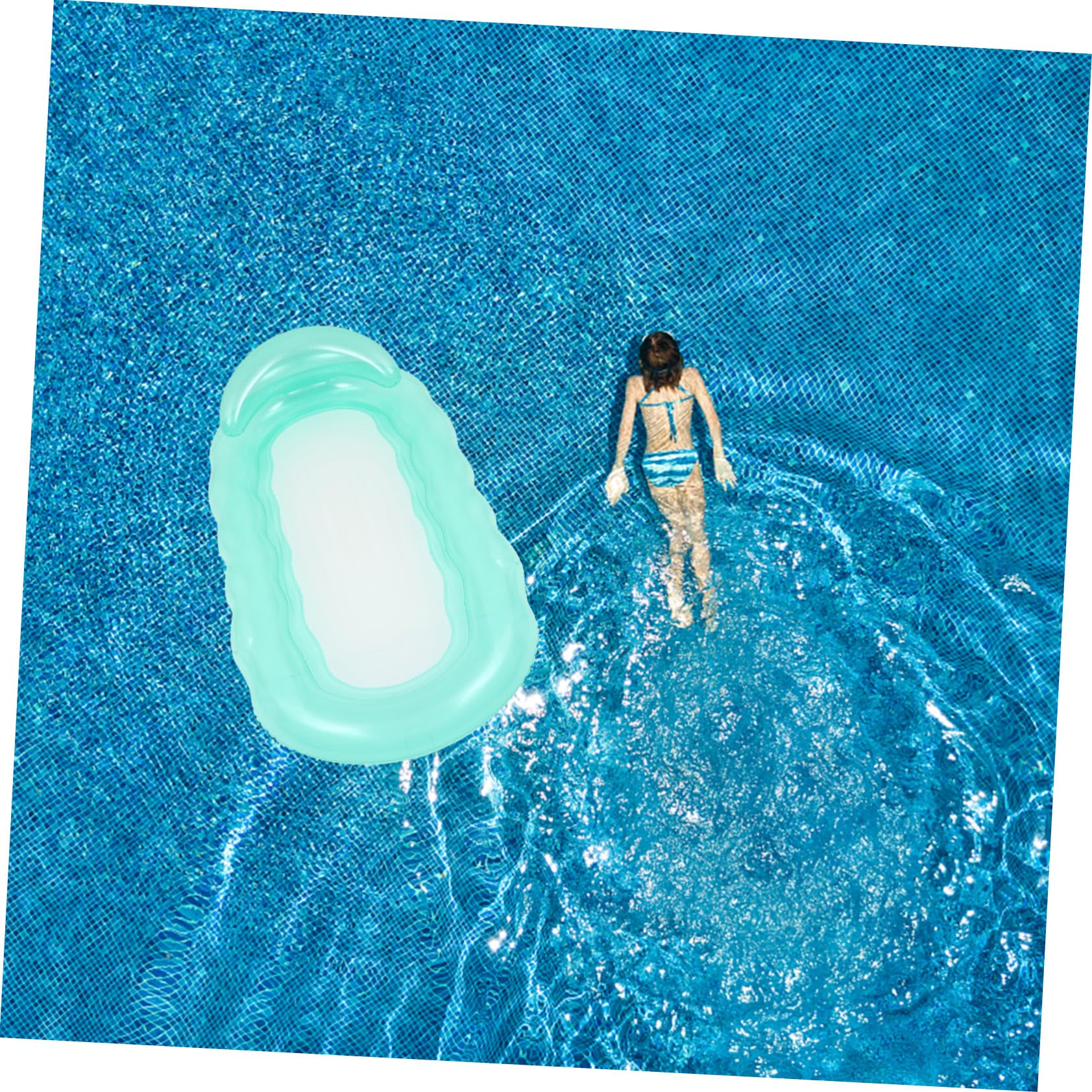 SOIMISS Aufblasbare Pool Hängematte Wasserschwimmliege Schwerlast Schwimmhängematte Klappbar Leicht Tragbar Für Erwachsene Pools Schwimmbecken Outdoor Wasserspaß