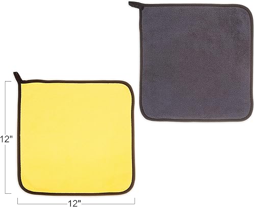 Miniatura 7 de Paños de limpieza de microfibra sin bordes de alta calidad, paquete de 6 toallas de mano multiusos de 12 x 12 pulgadas para lavado y detalles de