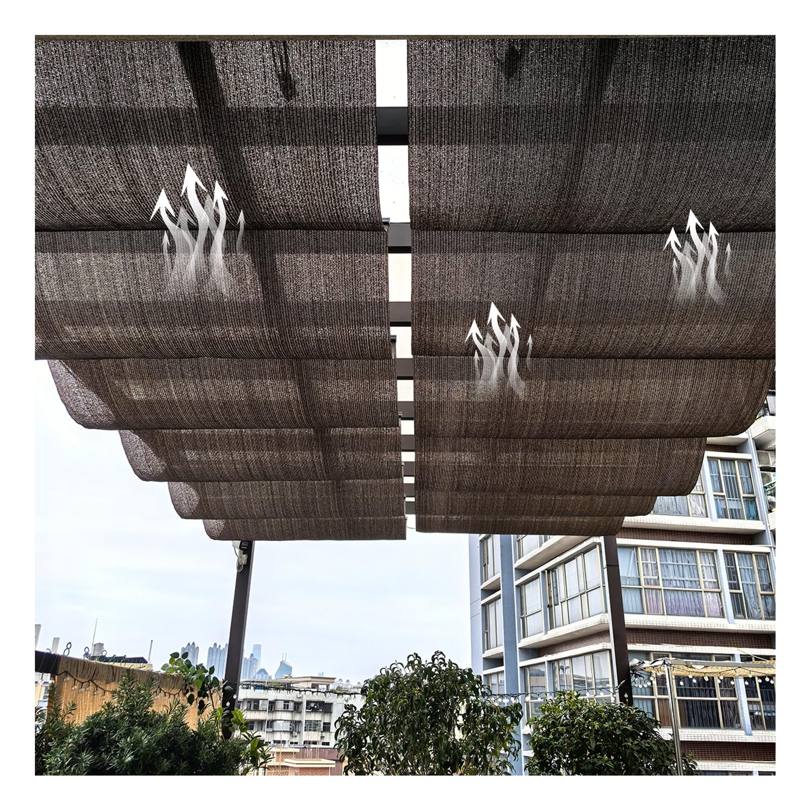 Voile d'ombrage télescopique haut de gamme pour auvent de pergola de jardin