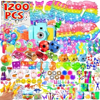 1200pcs Party Favors for Kids 6 8 12, Fidget Toys Pack, School Classroom Party Suppliers, Stocking Stuffers, Treasure Chest Birthday Surprise Box, Carnival Prizes, Goodie Bag Items for Girls Boys