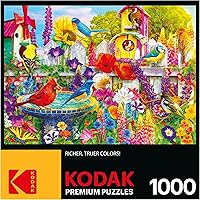 Vista 4 de RoseArt - Kodak Premium - Bird Bath Garden - Rompecabezas de 1000 piezas para adultos