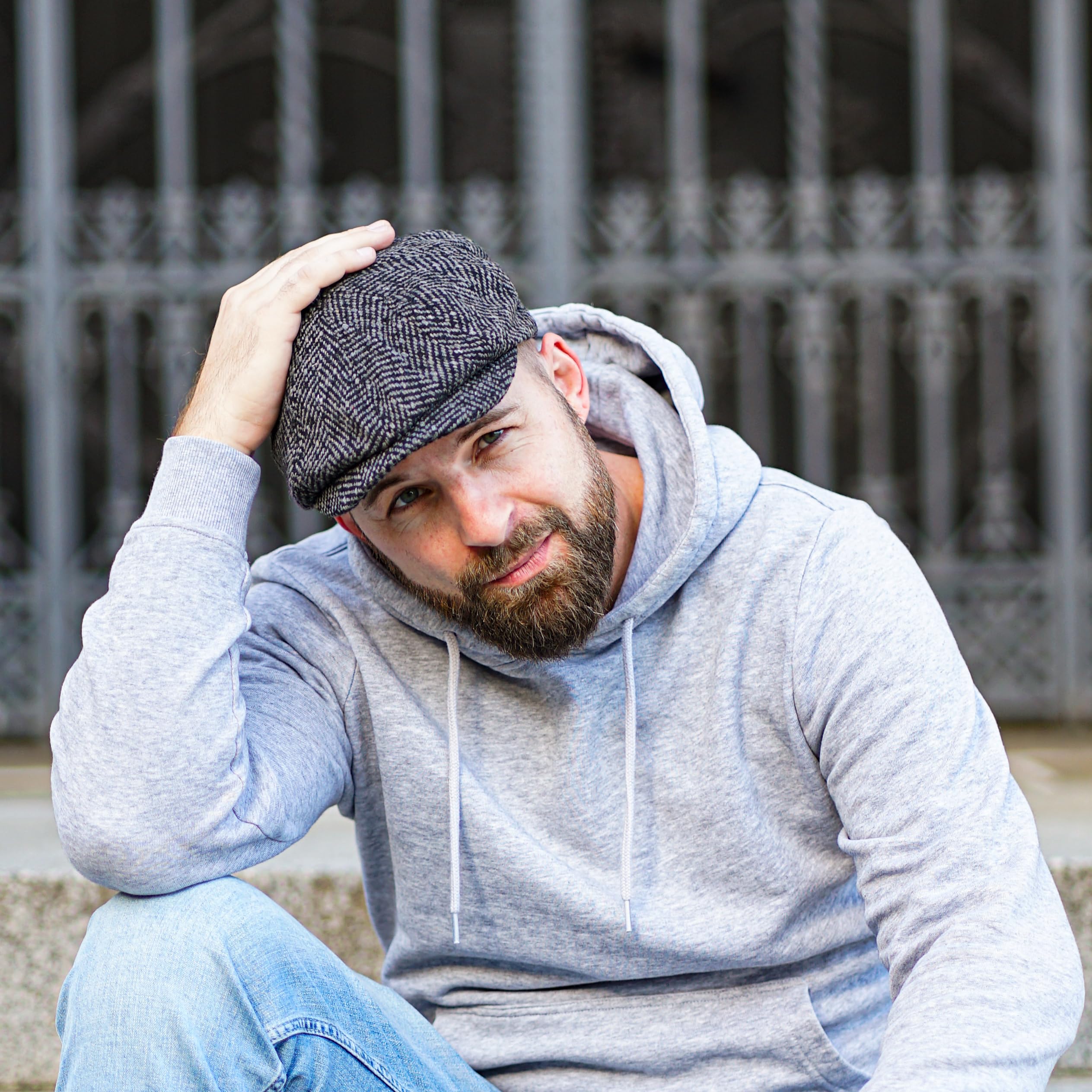 Schiebermütze Herren Schirmmütze Herrenmütze Newsboy Flat Cap Mütze