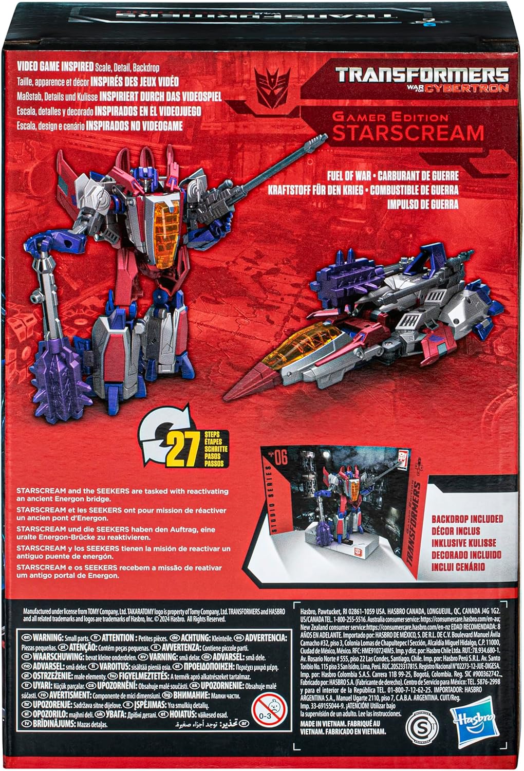 Transformers Generations Studio Series, 06 Gamer Edition Starscream Traveller Class Action Figure, Transformers: War for Cybertron