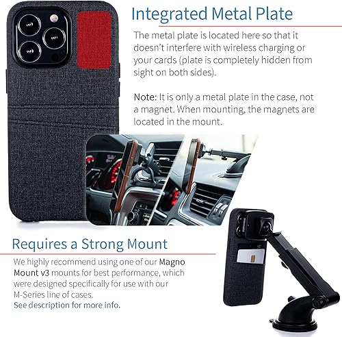 Miniatura 3 de Dockem Funda tipo cartera para iPhone 13 Pro con placa de metal integrada para montaje magnético y 2 bolsillos para tarjetas de crédito Luxe M2,