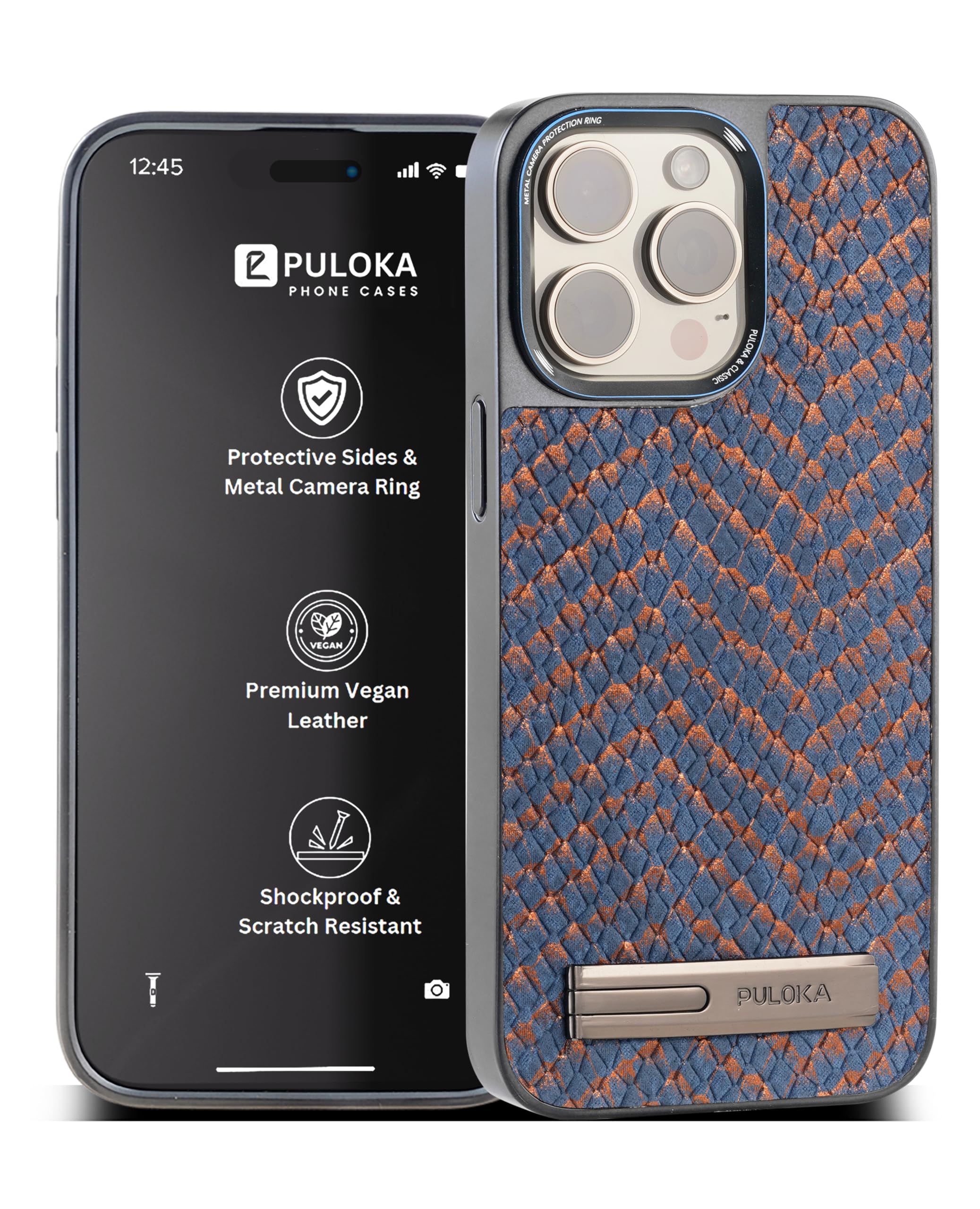 PULOKA for iPhone 15 PRO Case, Back Cover with Kickstand & Metal Camera Ring & 360° Military-Grade Protection, | Ultra Hybrid Slim Case – Blue (B0D29C1WWD) Amazon Price History, Amazon Price Tracker