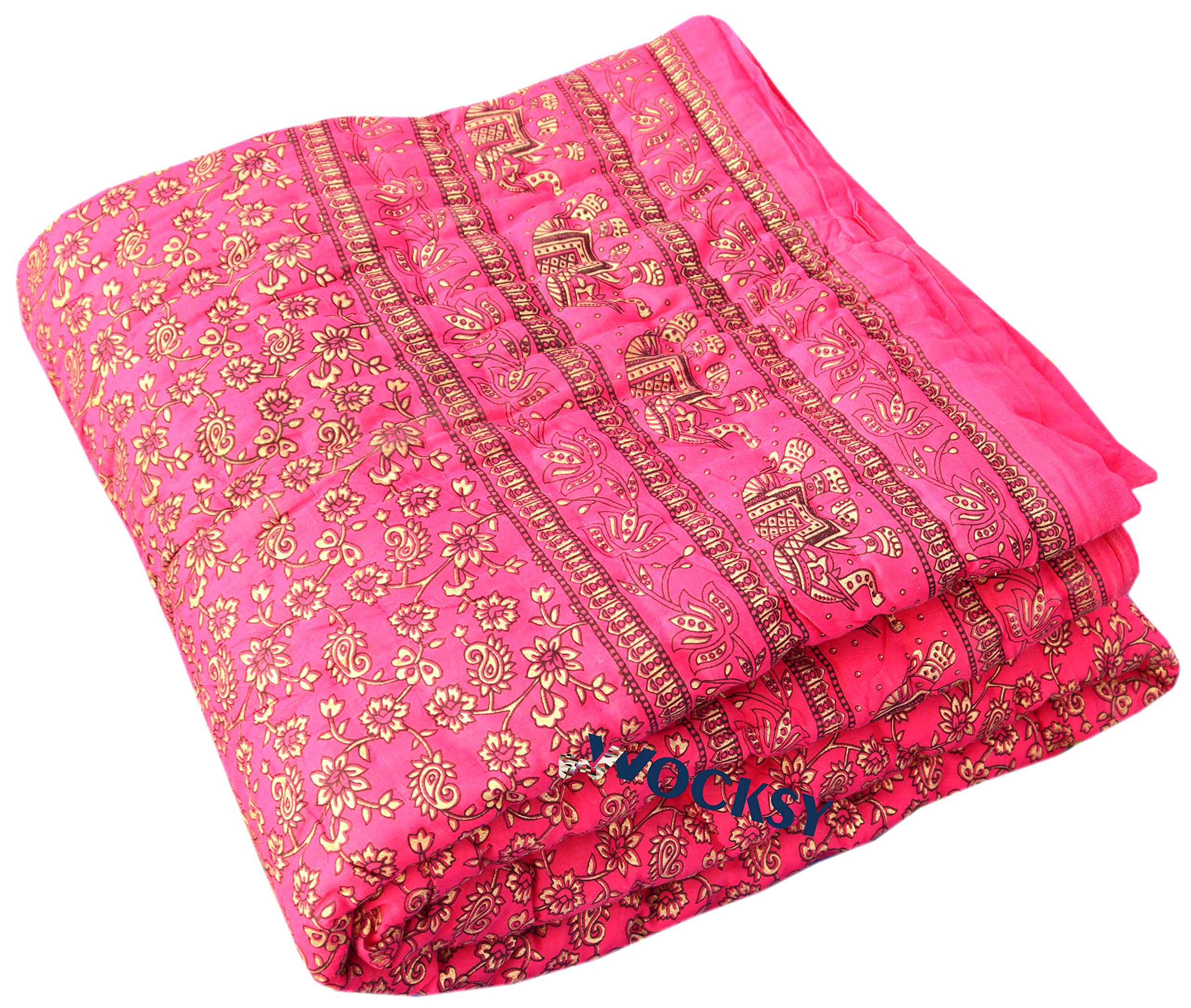 OCEANFAB 400 TC Pure Cotton Single Bed Soft Jaipuri AC Quilt/Razai/Rajai Animal Print,Jaipuri razai Single Bed for Winter Printed,(55 x 85 inch Single Bed), Breathable