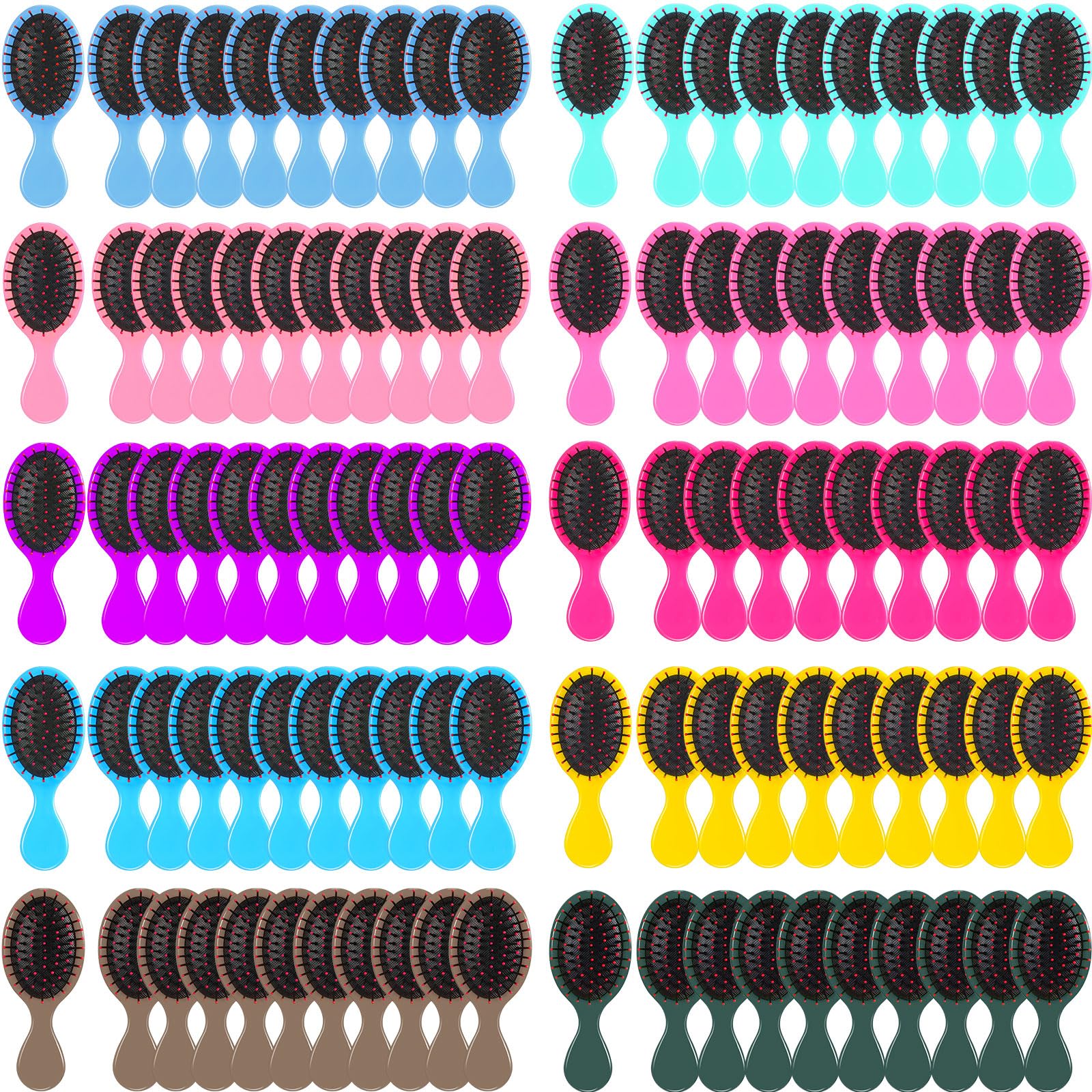 100 Mini Soft Bristle Travel Detangling Brush for All Hair Types - Glides Through Women's Tangles and Knots with Ease (Multicolor)