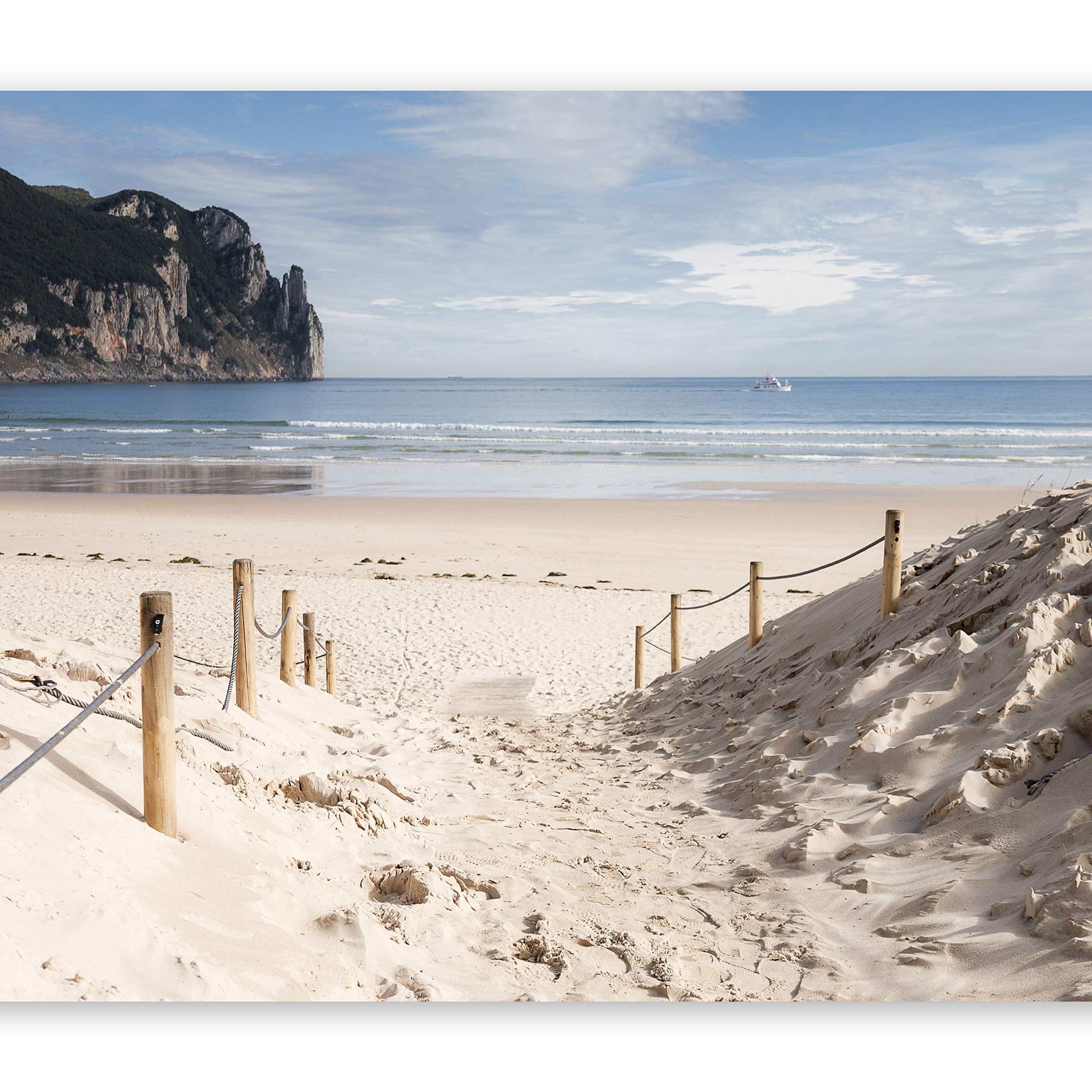 Wallpaper - Wall Mural - Beach & Sea 350x256 cm / 137.8" x 96.5" Non-Woven Premium Art Print Fleece Wall Mural Decoration Poster Picture Design Modern Ocean Nature Clouds Sand c-B-0028-a-a โ image 1