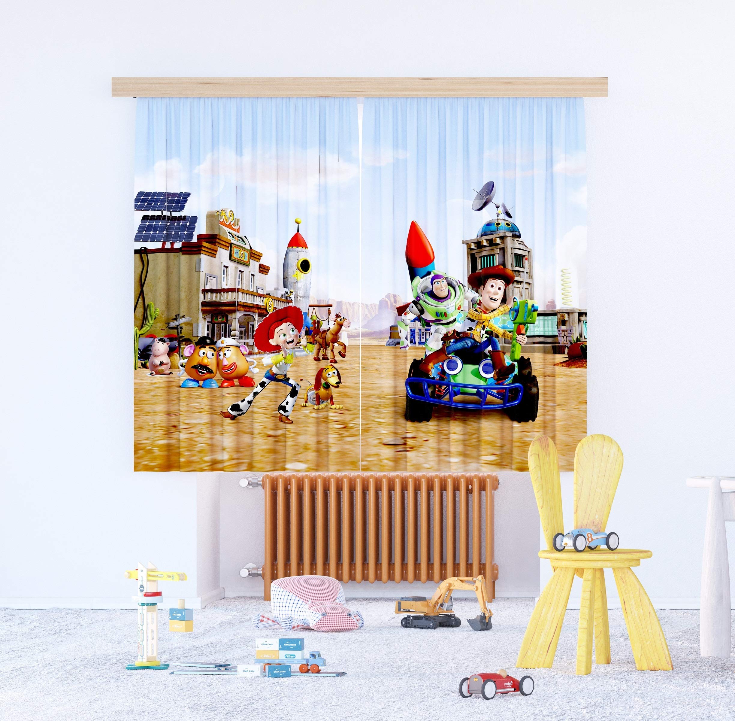AG Design Heroes of Toy Story in The City Disney Rideaux pour Chambre d'enfant 2 pièces Multicolore 180 x 160 cm