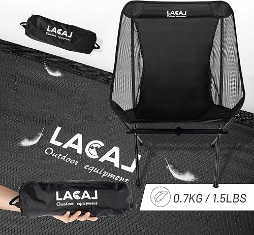 Miniatura 5 de Silla de camping plegable ultraligera, marco de aluminio, tela transpirable Surper, fácil de transportar, tamaño de almacenamiento compacto (2,