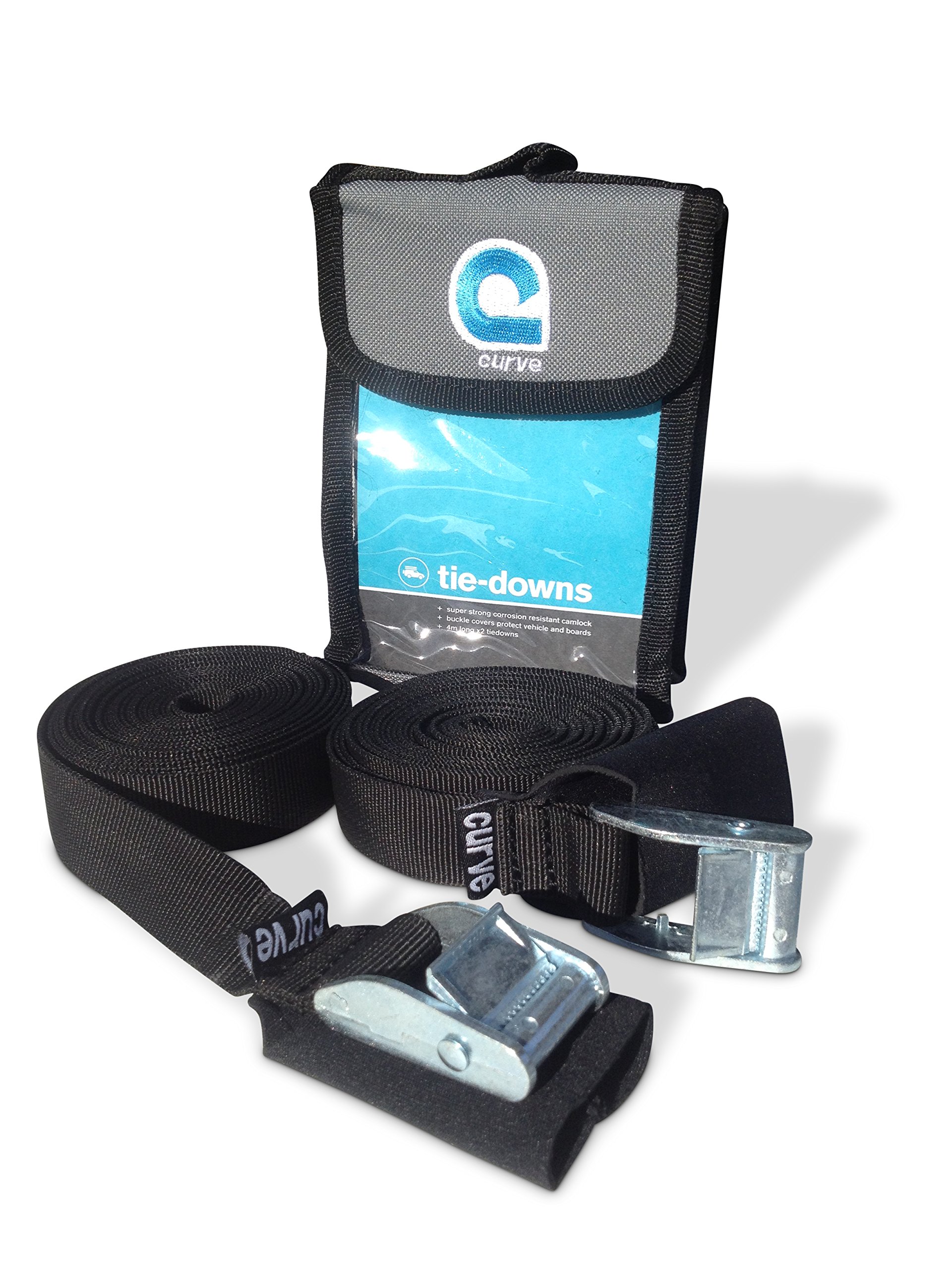 Curve Tie Down Straps 13' with Neoprene Buckle Jackets - 2 Pack