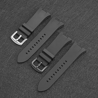 Compatible with Armani Watch 32mm Band, Soft Silicone Rubber Replacement Strap for Armani Watch Exchange AX Series AX1040 AX1041 AX1042 AX1050 AX1067 AX1068 AX1070 AX1084 AX1089 AX1090, Black