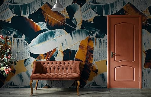 Miniatura 1 de Papel tapiz abstracto de hojas tropicales Mural de pared para despegar y pegar Papel tapiz de follaje a color Papel tapiz de palmera Decoración de