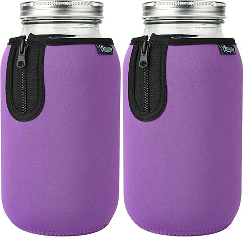 Beautyflier Tarros Mason de boca ancha de 64 onzas, frasco grande de 64 onzas, aisladores de boca ancha, tarros de medio galón, frasco de