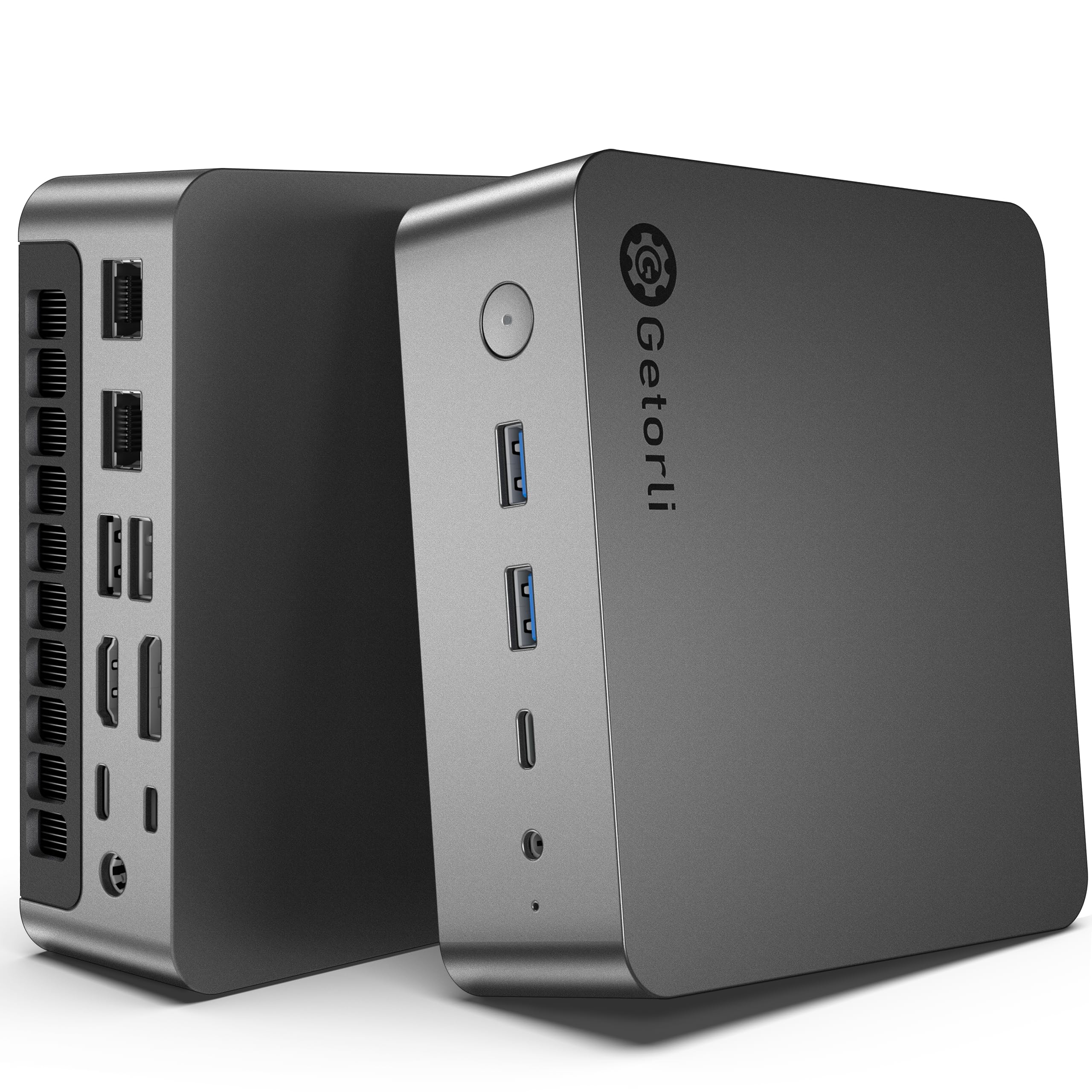 Getorli Mini PC AMD Ryzen 7 8745HS CPU Radeon 780M Graphics Compact Gaming PC 16GB DDR5 RAM 1TB NVMe SSD Small Desktop Computer Dual 2.5GLAN 4K HDMI DP Micro PCs WiFi 6 BT5.3 Prebuilt OS Office Home