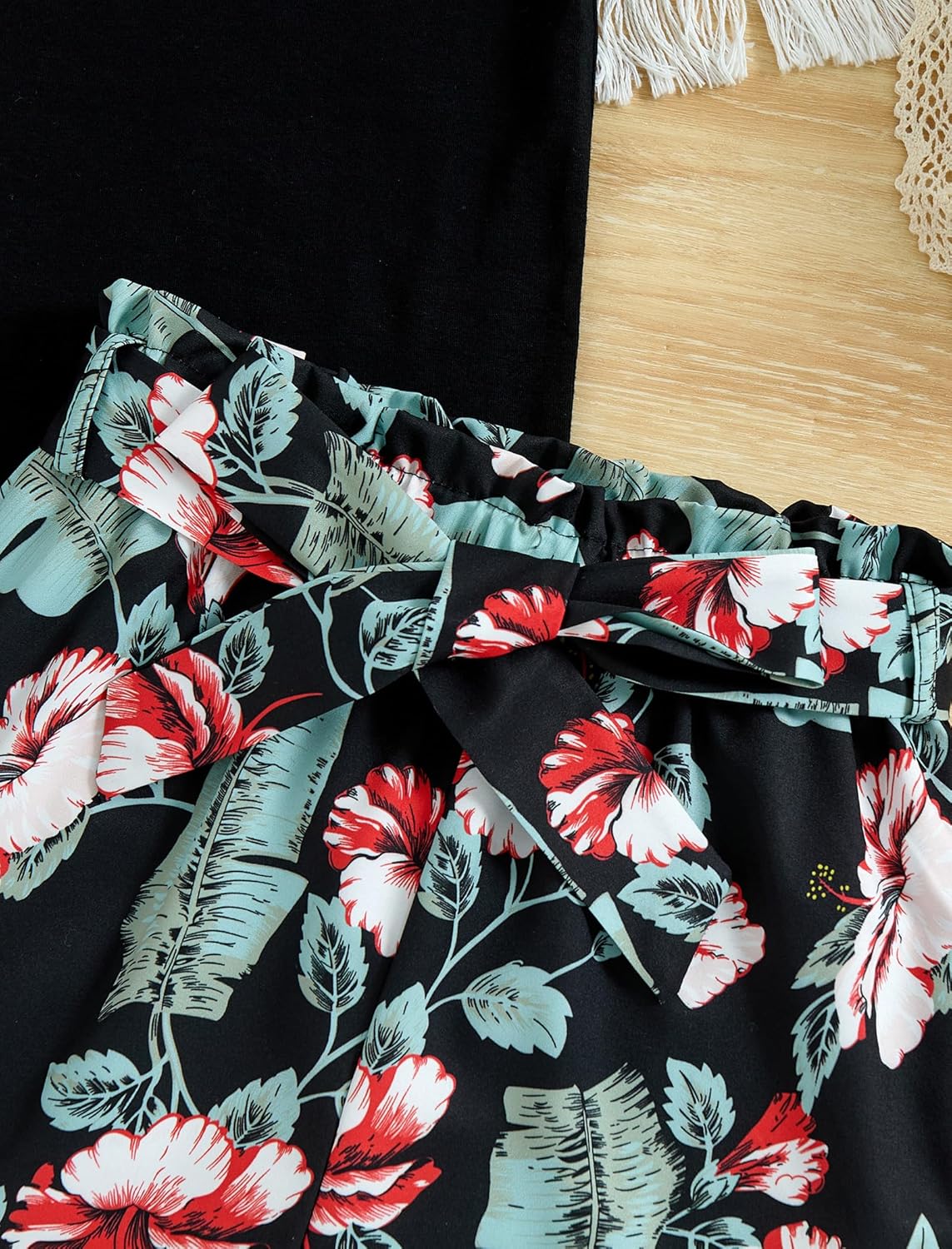 Girls Clothes Cute Ruffle Short Sleeve Shirts Top High Waist Shorts Set with Pockets Summer Outfits for Girls - Image 8