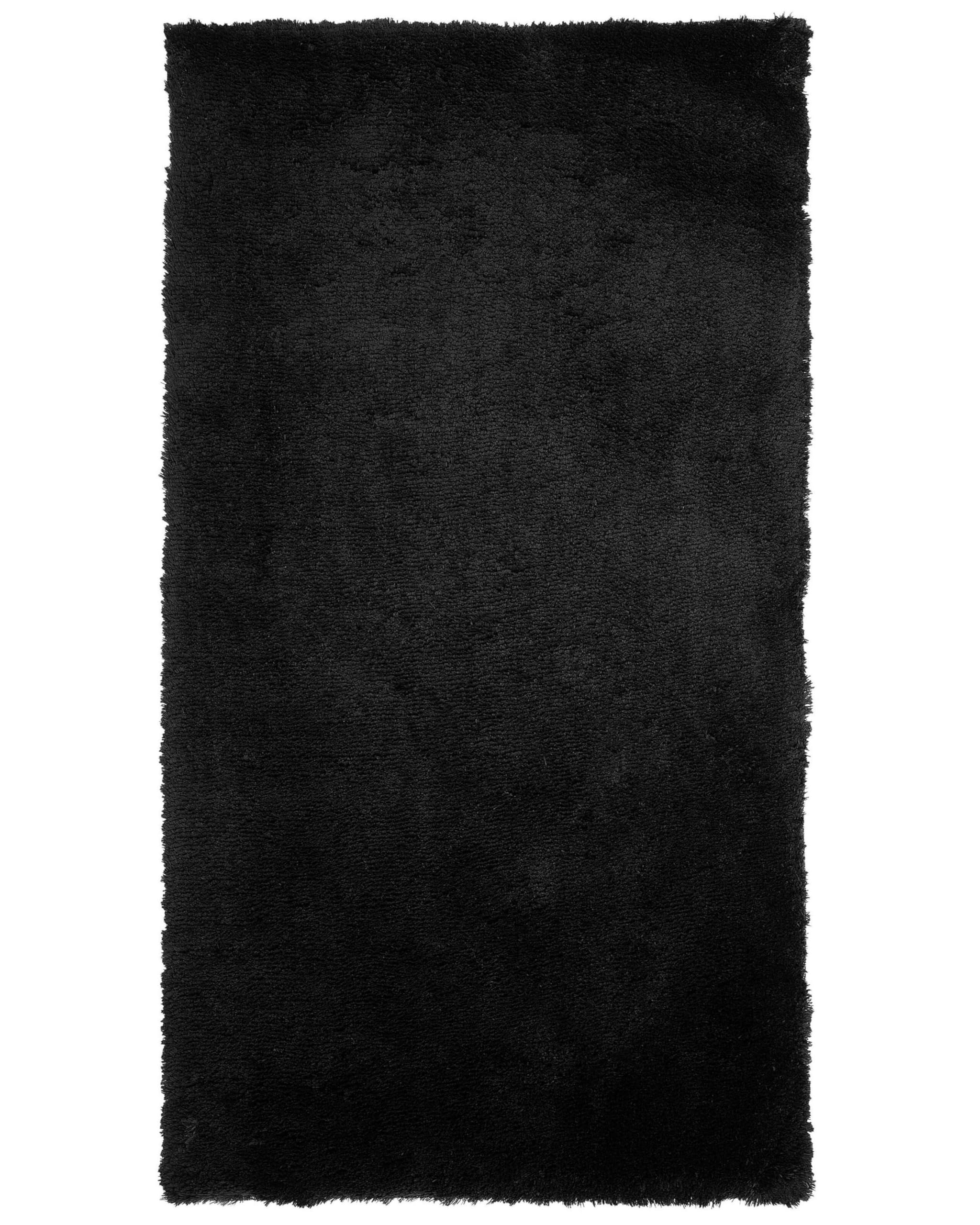 Dywan shaggy puszysty długie włosie do salonu 80x150 cm czarny Evren