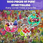 QUOKKA Puzzles 1000 Pièces Adultes — Alice au Pays des Merveilles — Puzzles Fantaisie pour Adultes avec Tâches Secrètes & Histoire Audio de Conte de Fées pour Détente Profonde pour Amateurs de Puzzles Défiants