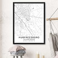 Vista 3 de Mapa de Murfreesboro, Tennessee, Light 2 (12x16)