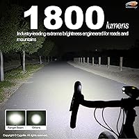 Vista 2 de Cygolite Ranger 2000, 1800, 1500 Lumen Endurance Bike Lights - Ultra High Run Time, 9 Light Modes, Fine Tuneable Brightness, IP67 Waterproof, USB