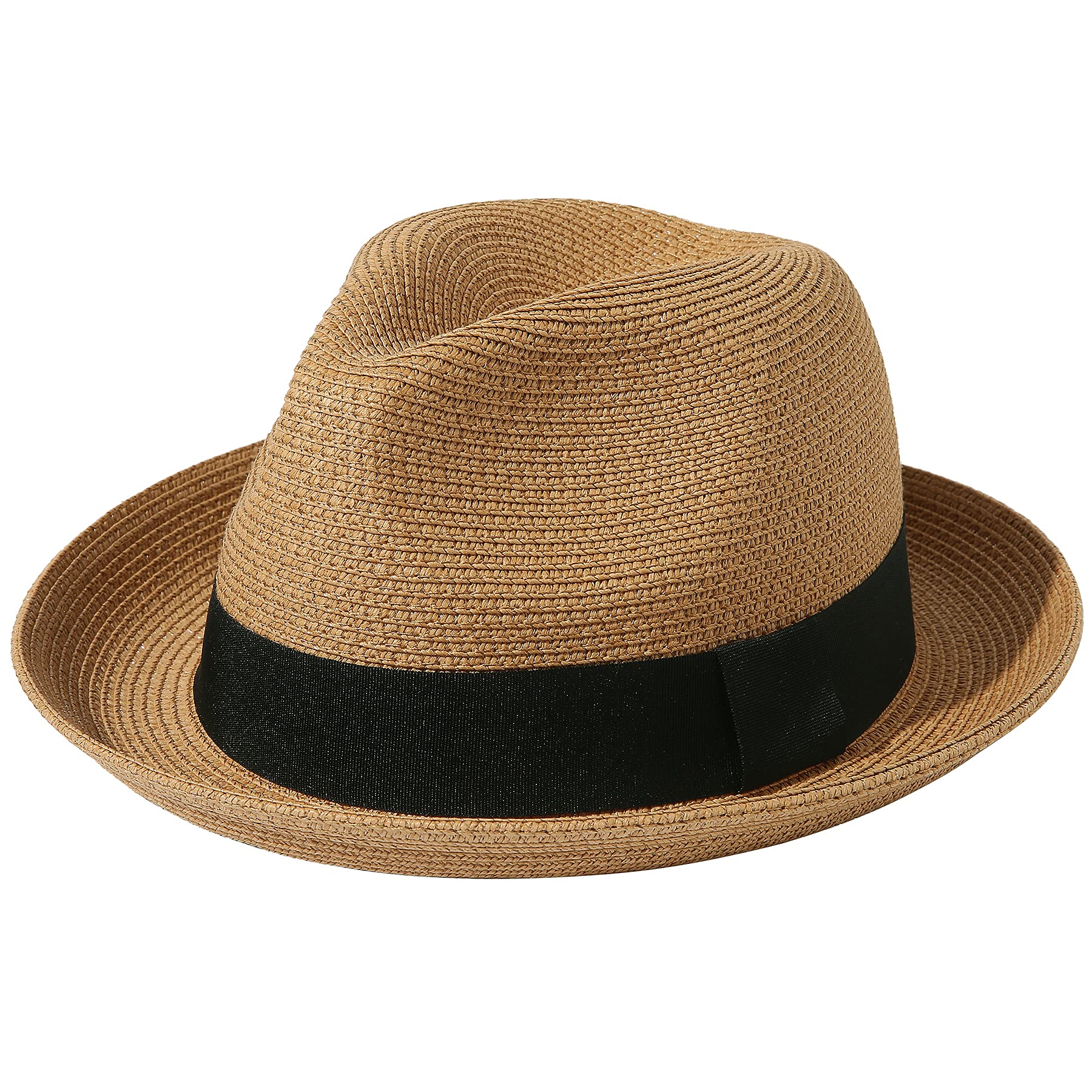 Lanzom Sombrero plegable de paja para hombres y mujeres, sombrero de verano para la playa y el sol