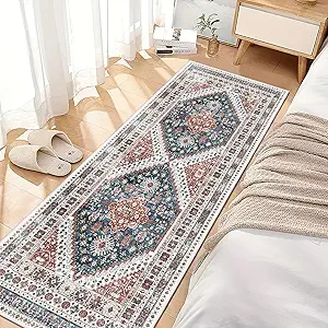 Madane Hallway Runner Rug - 2x5 Rug Runner Washable Runner Rugs Non-Slip Low-Pile Kitchen Runner Rug Laundry Room Rug Throw Carpet for Entrance Bedroom Living Room (2'x5', Navy Blue)