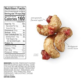 Sahale Snacks Cashews with Pomegranate and Vanilla - 4 oz