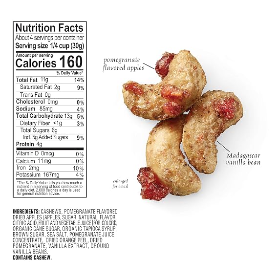 Sahale Snacks Cashews with Pomegranate and Vanilla - 4 oz