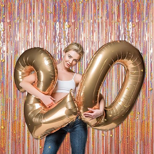 Miniatura 6 de Melsan - Telón de fondo de flecos de aluminio, paquete de 2 cortinas de flecos de papel de oropel de 3.2 x 8.2 pies, cortinas de flecos brillantes