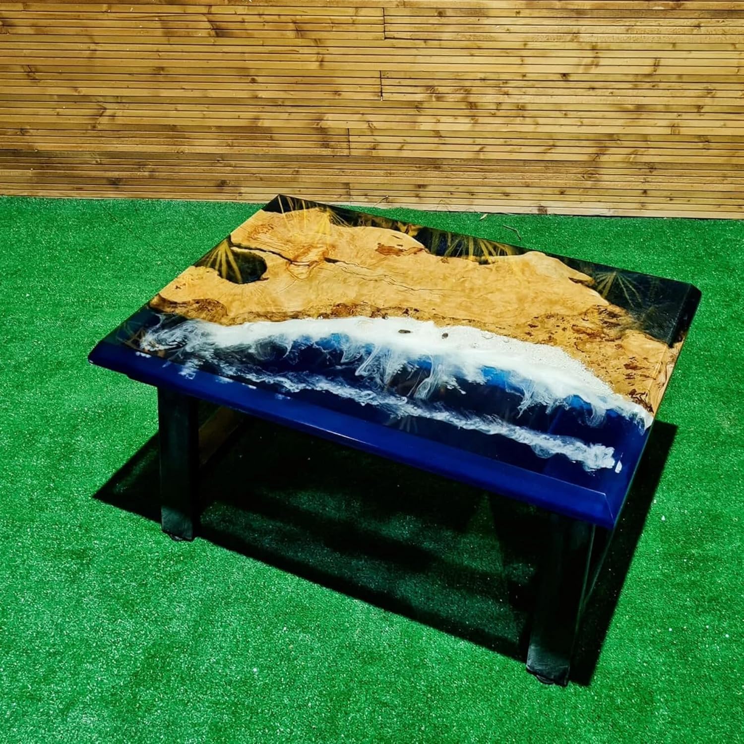 Large Indoor Epoxy Dining Table Ocean Look Resin Coffee Table Living Room Table for 2, 4, 6, 8 Epoxy Table Top Resin Epoxy Table Home Décor Patio Table