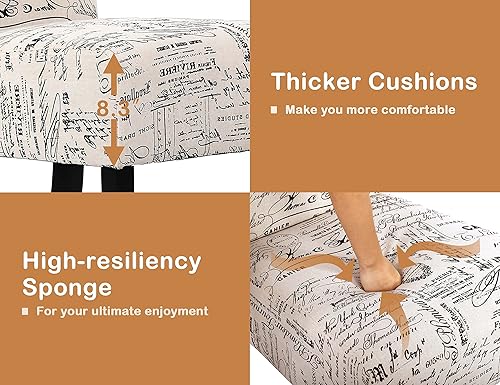 Miniatura 18 de Silla pequeña para dormitorio, juego de 2 unidades, silla sin brazos, sillas laterales modernas para sala de estar con patas de madera maciza, silla