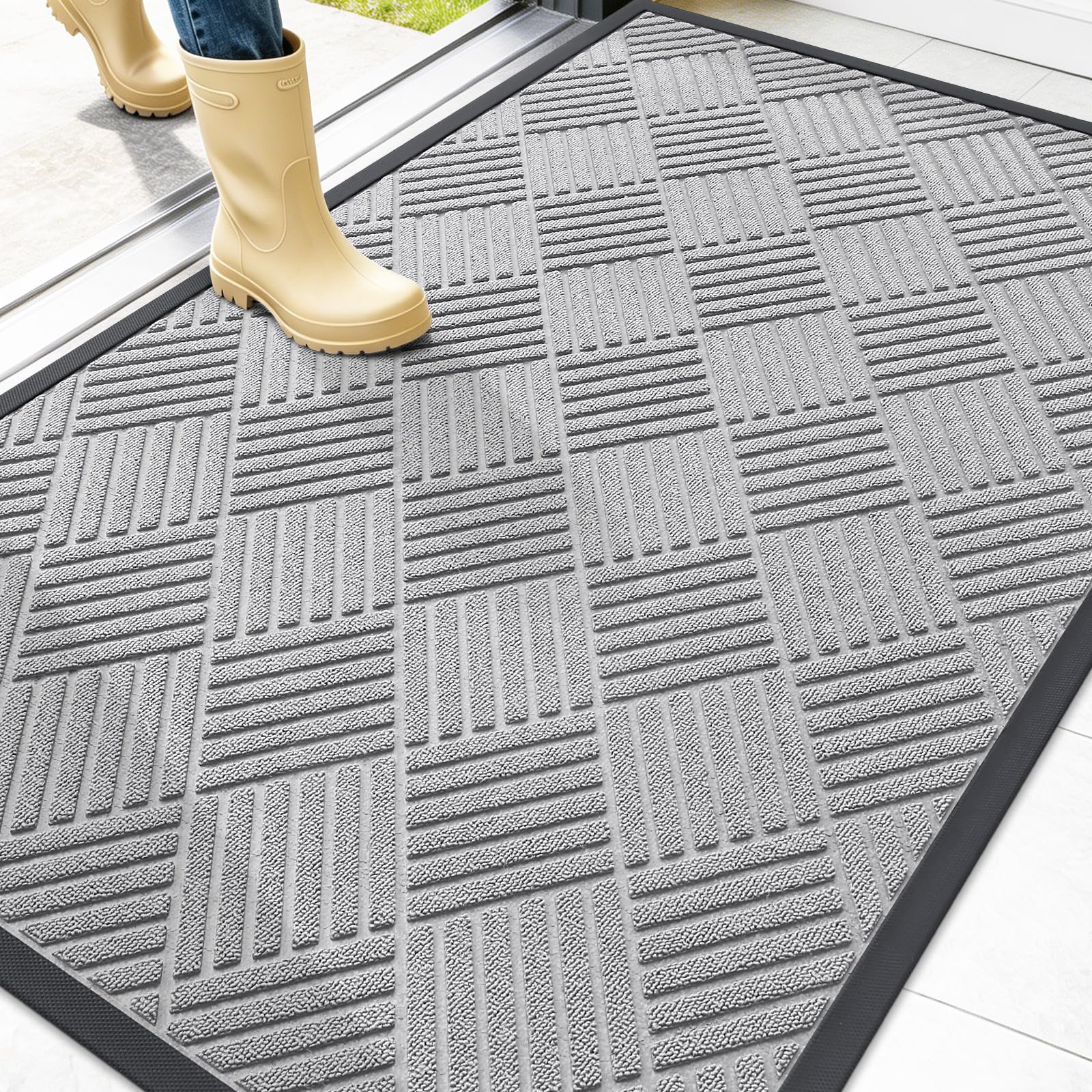 OLANLY Front Door Mat Outside Entrance 47x32, Waterproof Heavy-Duty Doormat