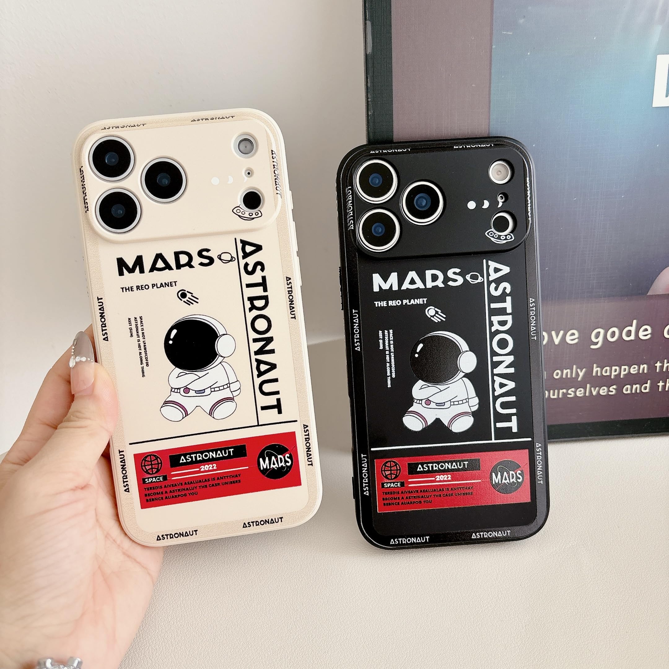 Yonds Queen for iPhone 17 Pro Cute Case, Cool Cartoon Astronaut Space Mars Rocket Design Stylish Bumper TPU Rubber Protective Anti-Slip Shockproof Fashion Case(White, iPhone 17 Pro) — view 4