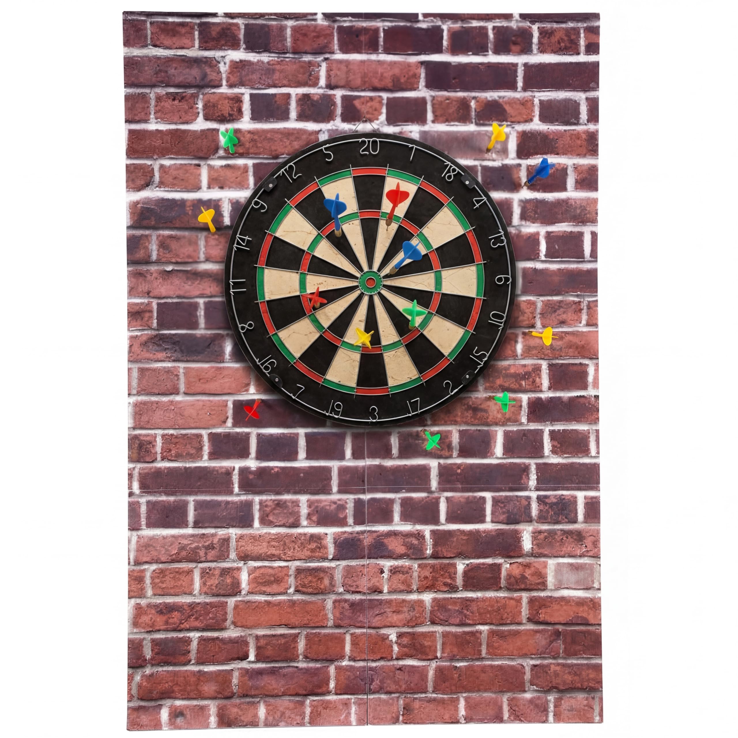 Tudomro Felt Dart Board Wall Protector 6 Pcs 35.4" x 23.6" x 0.31" Self Adhesive Foldable Dartboard Backing Tile Removable Wall Protection Mat for Home Basement Garage, Cork Board Alternative (Red)