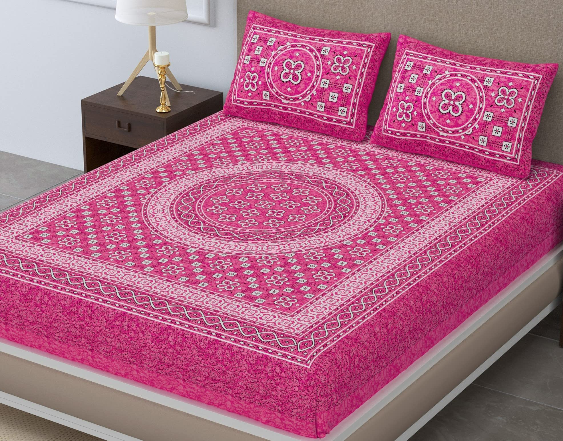 See full amazon price history chart for SheetKart Summer 144 TC 100% Cotton Bedsheet Jaipuri Printed with Pillow Covers (Pink) SheetKart Summer 144 TC 100% Cotton Bedsheet Jaipuri Printed with Pillow Covers (Pink) (B09N2FMY24) Amazon Price History, Amazon Price Tracker