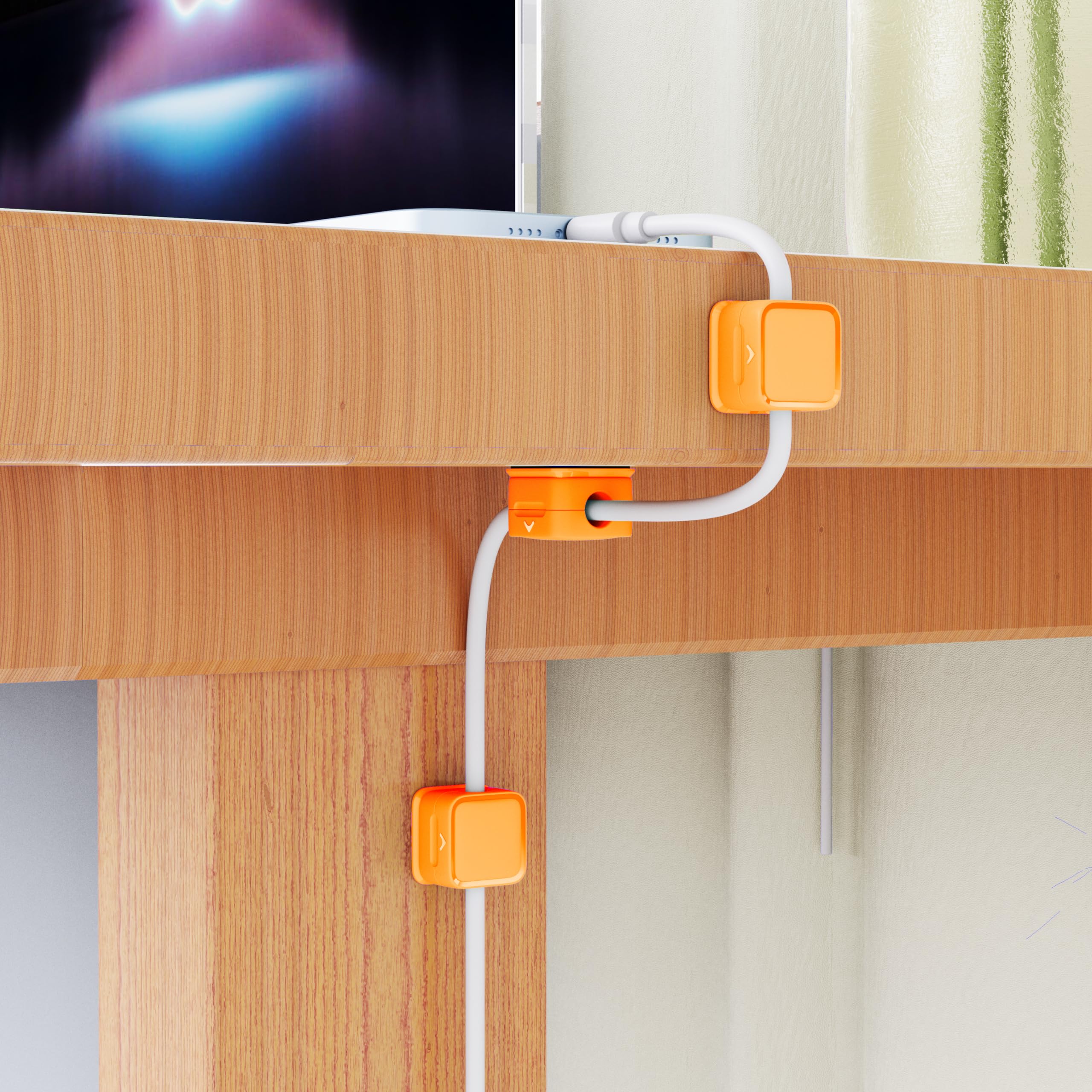 smofish Clip de Cable, 6 Pack Organizador Magnético de Escritorio, Fuerte Soporte Adhesivo para Mesilla de Noche, Electrodomésticos de Cocina, Material de Oficina -Blue