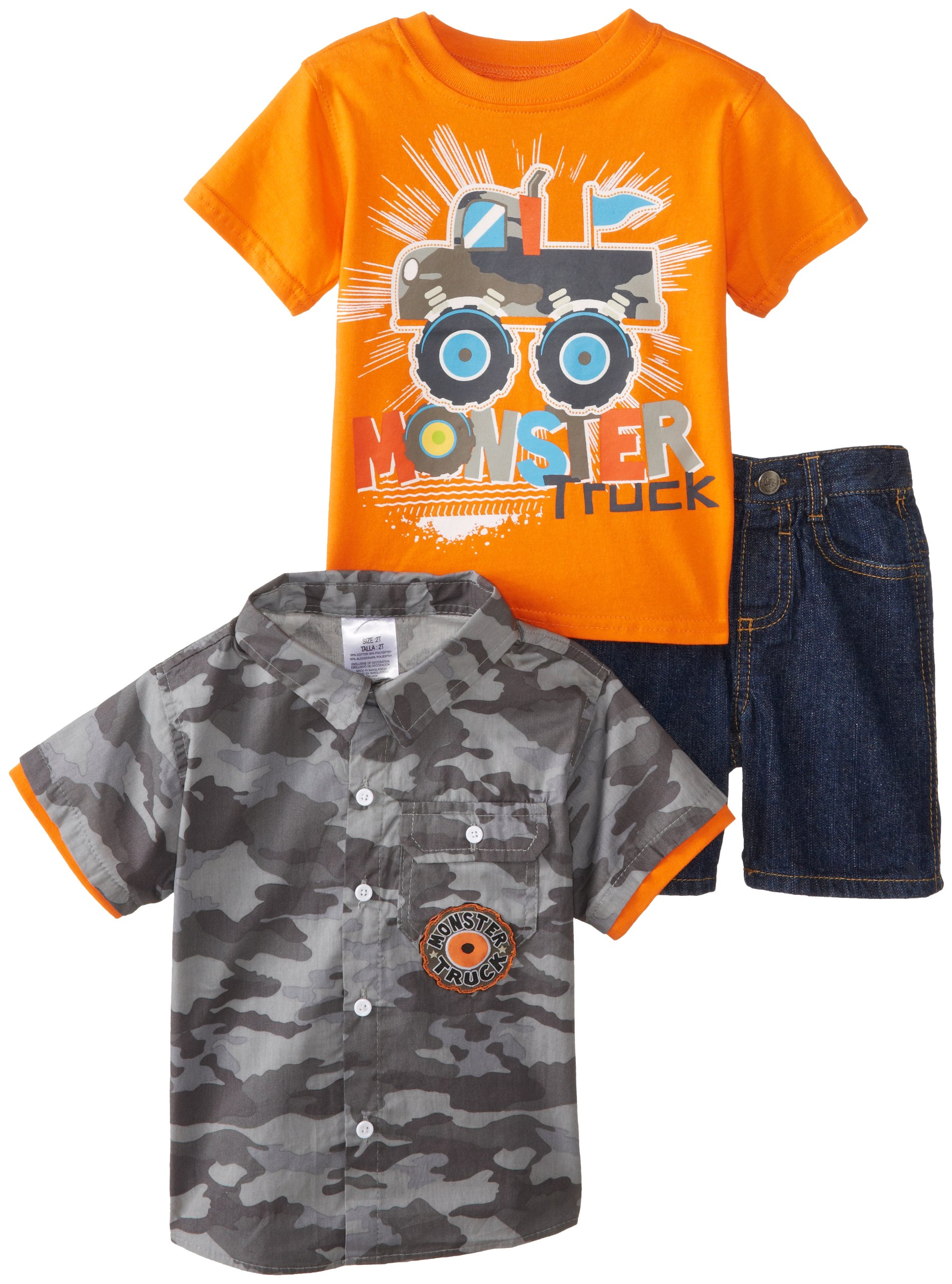 Little Rebels Little Boys' 3 Piece Monster Truck Short Set