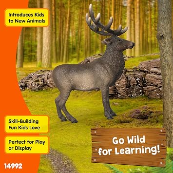 Schleich Wild Life - 5 Elk Figure - Realistic Animal Figurines - North American Educational Wildlife Play Toys for Boys and Girls - Kids Ages 3+ | 14992