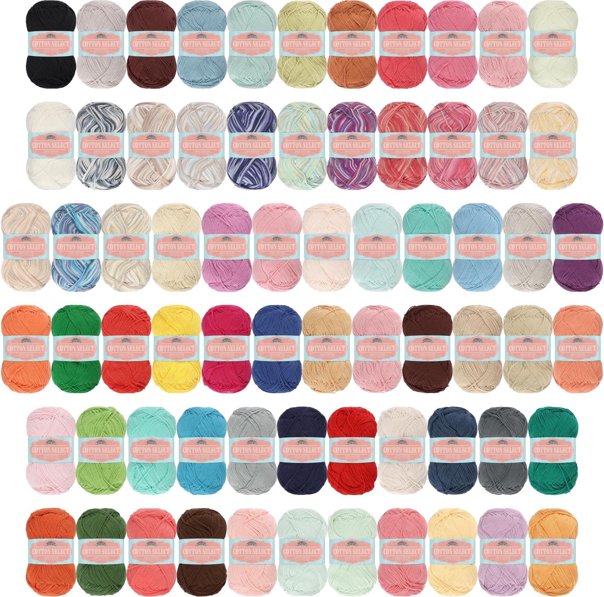 Cotton Select 100% Cotton Yarn, 4 Skein Assorted Color Surprise Package