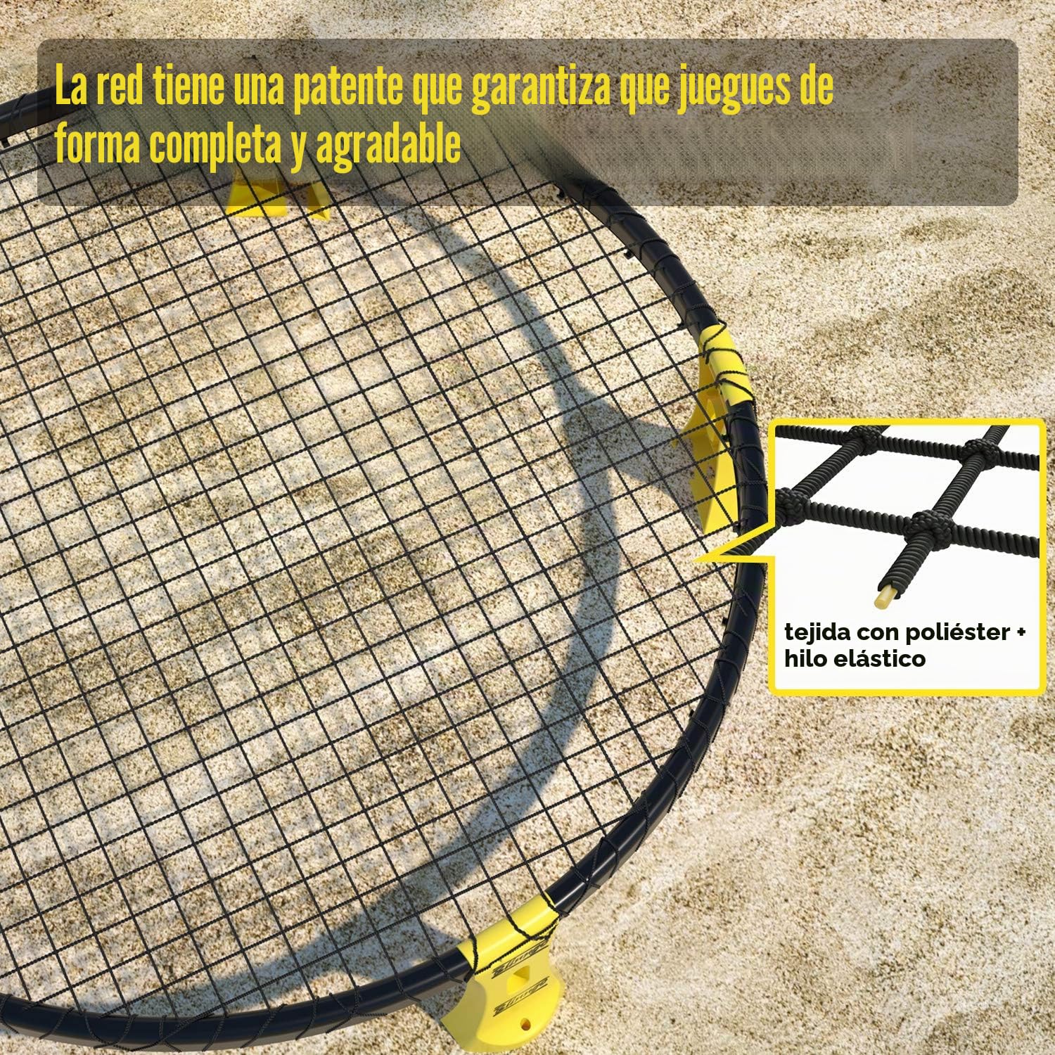 Roundnet Set contiene pelotas, redes, bolsa, bomba de bola y reglas – Adecuado para jugar en la playa, césped, patio y parque