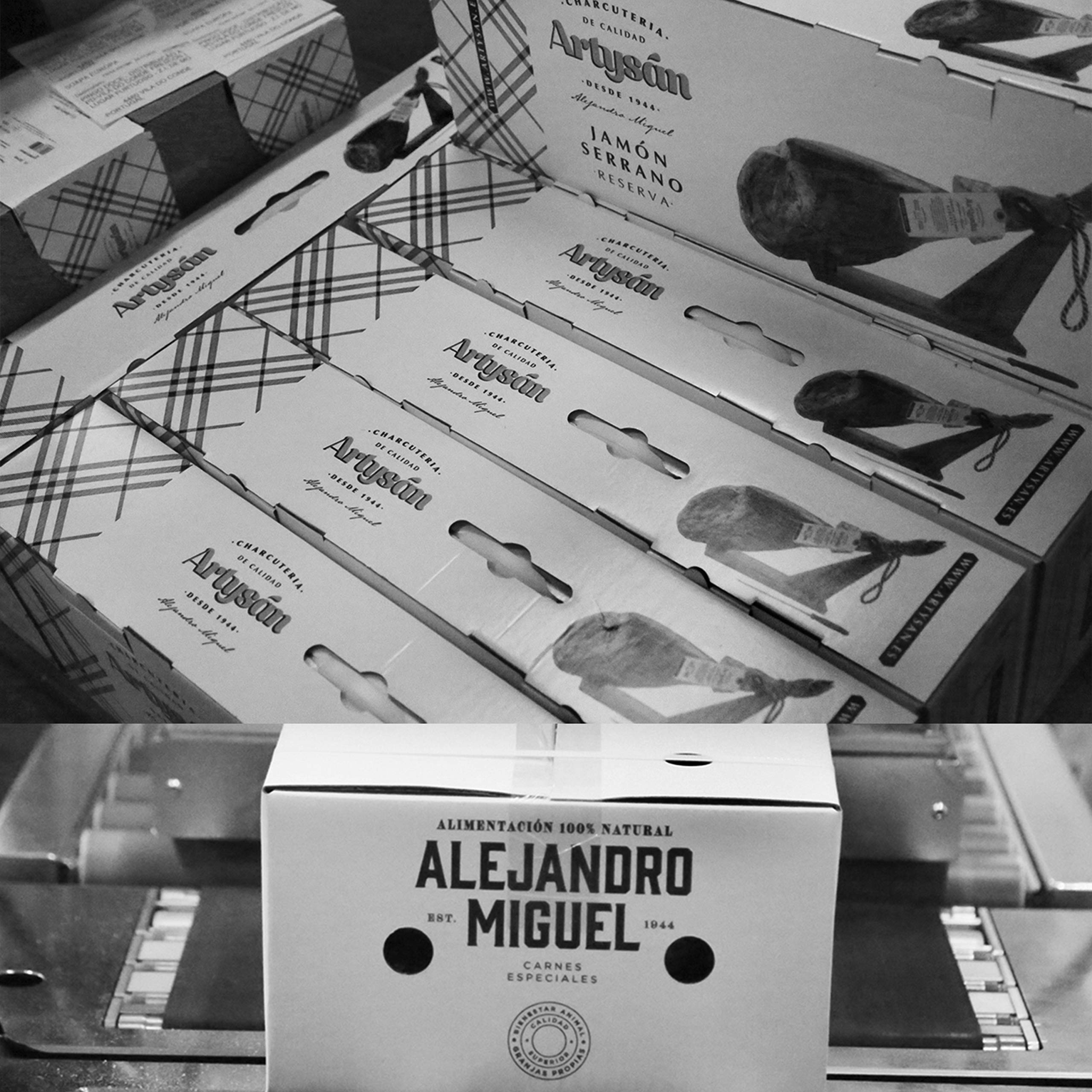Artysan - Prosciutto Serrano Gran Reserva Duroc | 8 kg Circa | Prosciutto + Coltello + Porta Prosciutto | Suini Allevati Nelle Proprie Fattorie | Stagionatura> 18 mesi | Razza Duroc | Fatto in Spagna