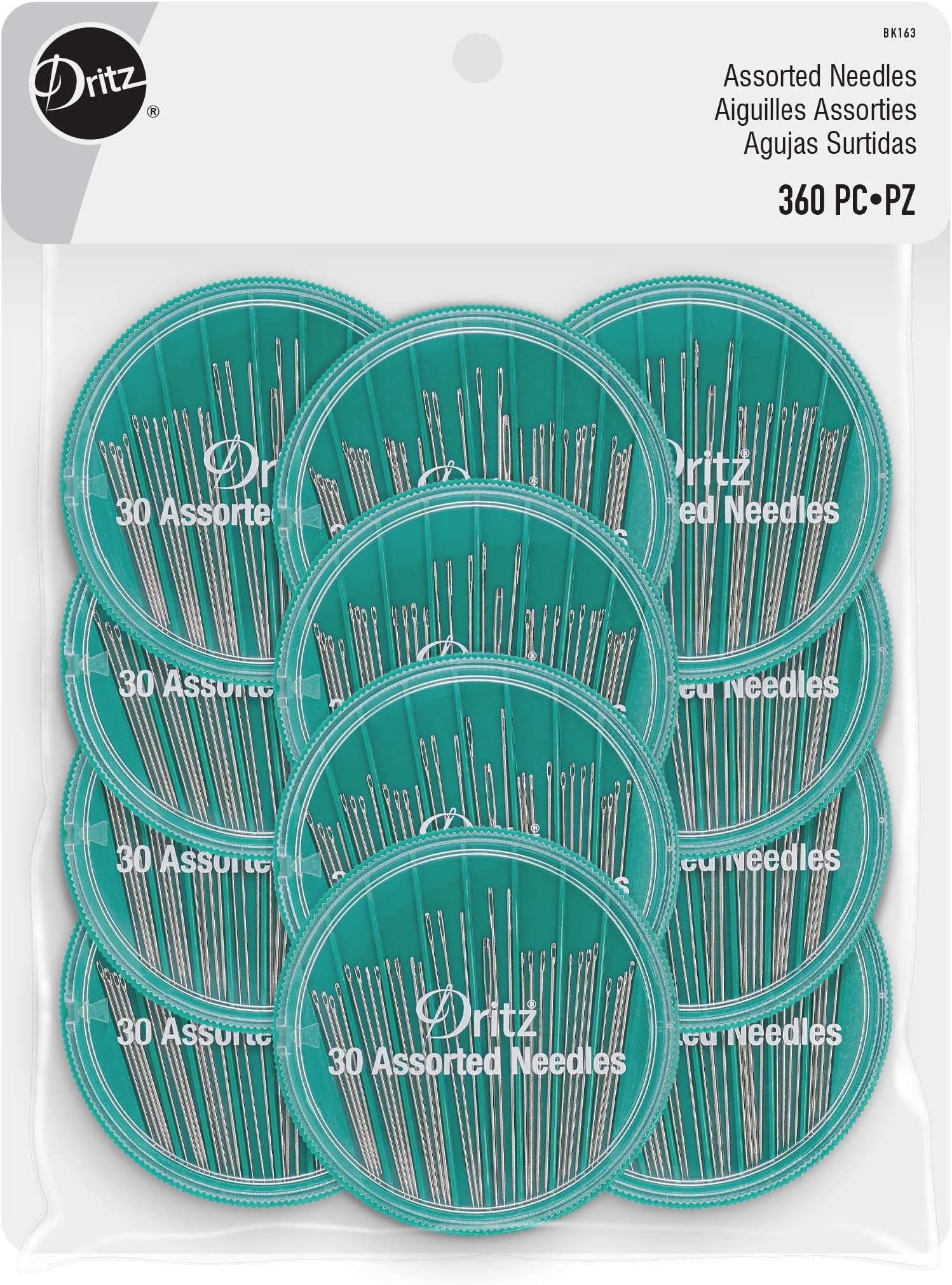 Dritz Assorted Total of 360 Needles-Hand, None, Assorted