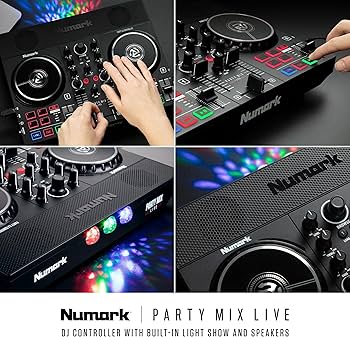 Numark Party Mix Live DJ Controller with Speakers, Lights, 2 Decks