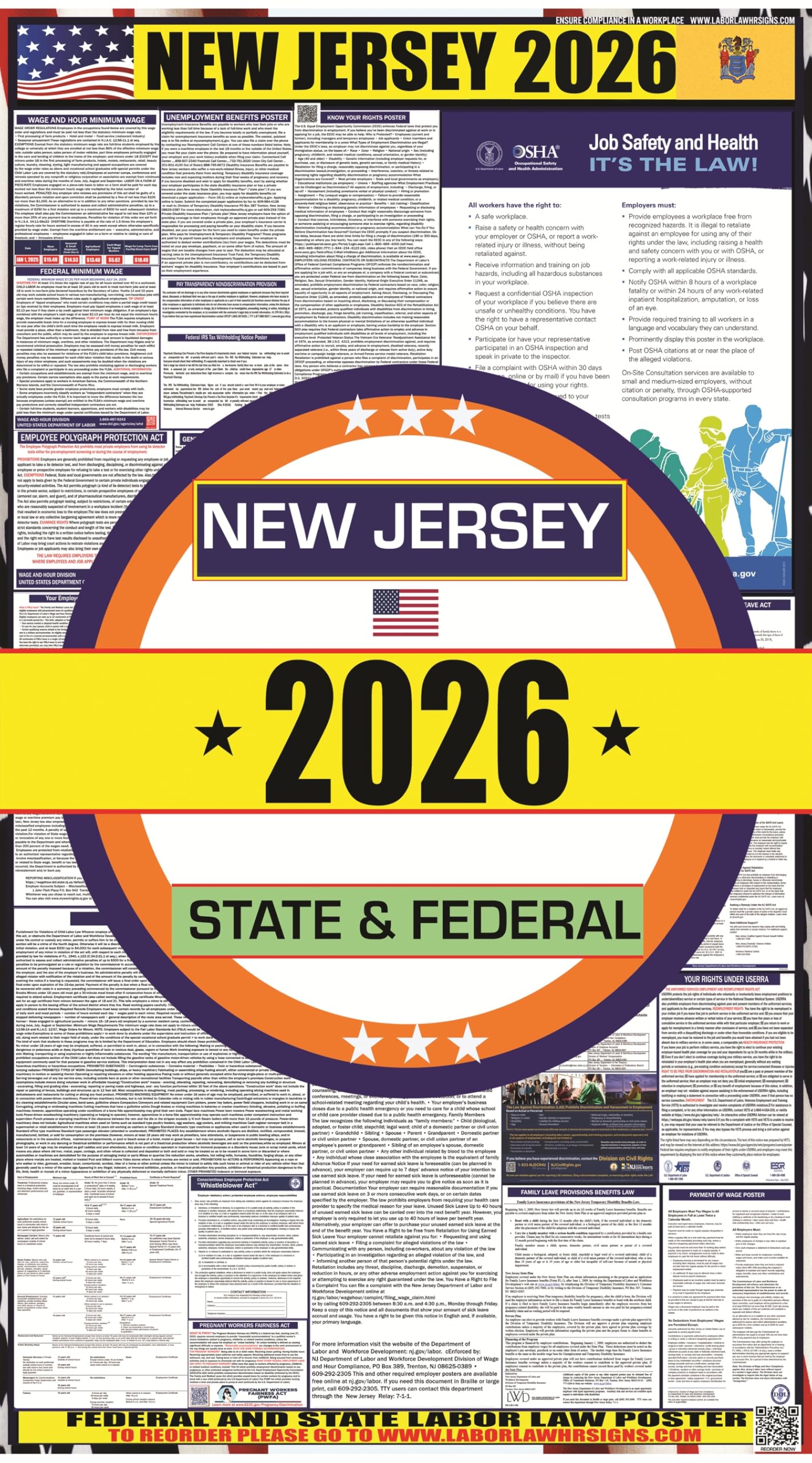 Amazon.com: 2026 New Jersey (NJ) State Labor Law Poster - State